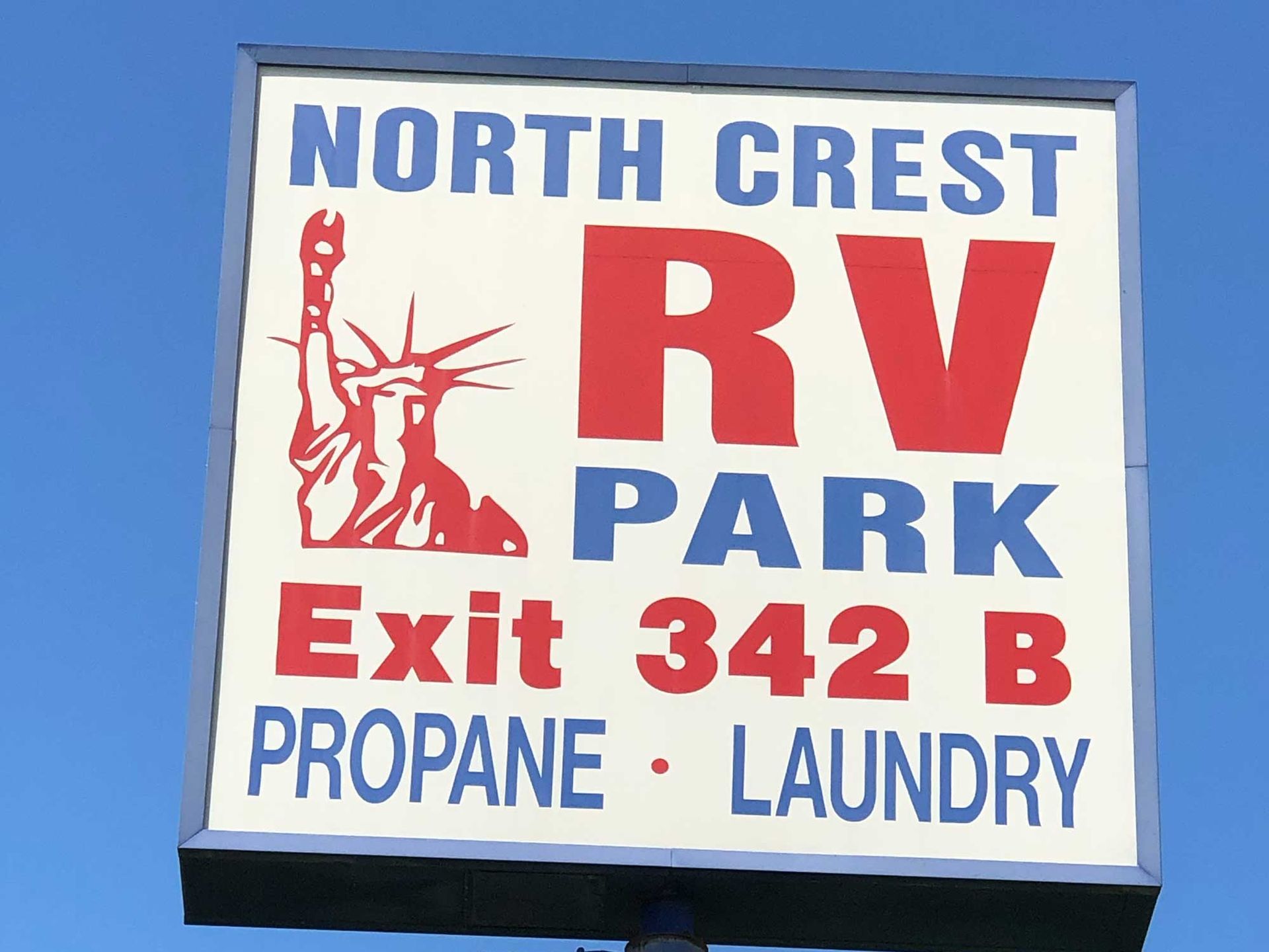 Right off I-35, Exit 342B